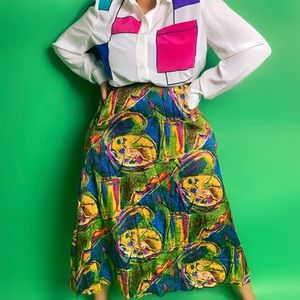 Vintage colorful Picasso art skirt size 10
